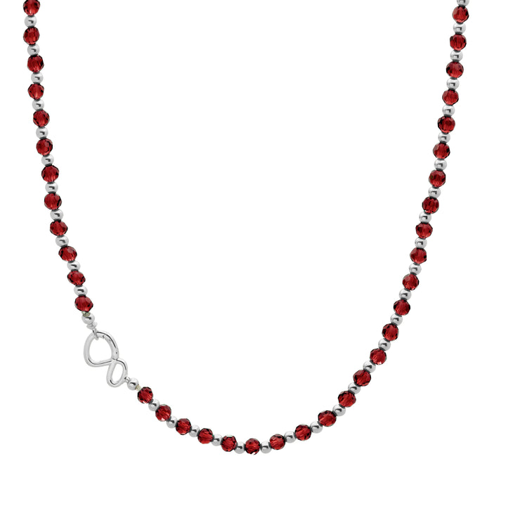 Link necklace Ruby Quartz Mix l Silver