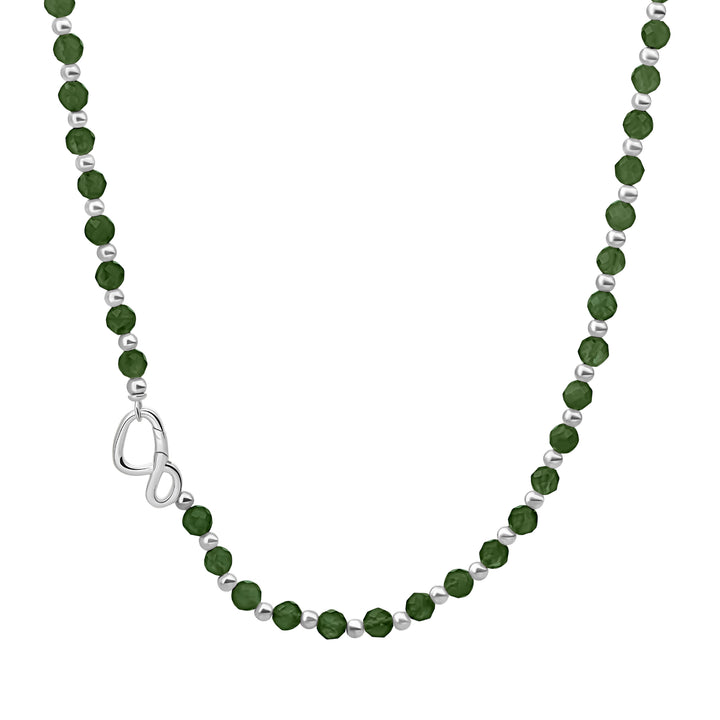 Link necklace Green Onyx l Silver