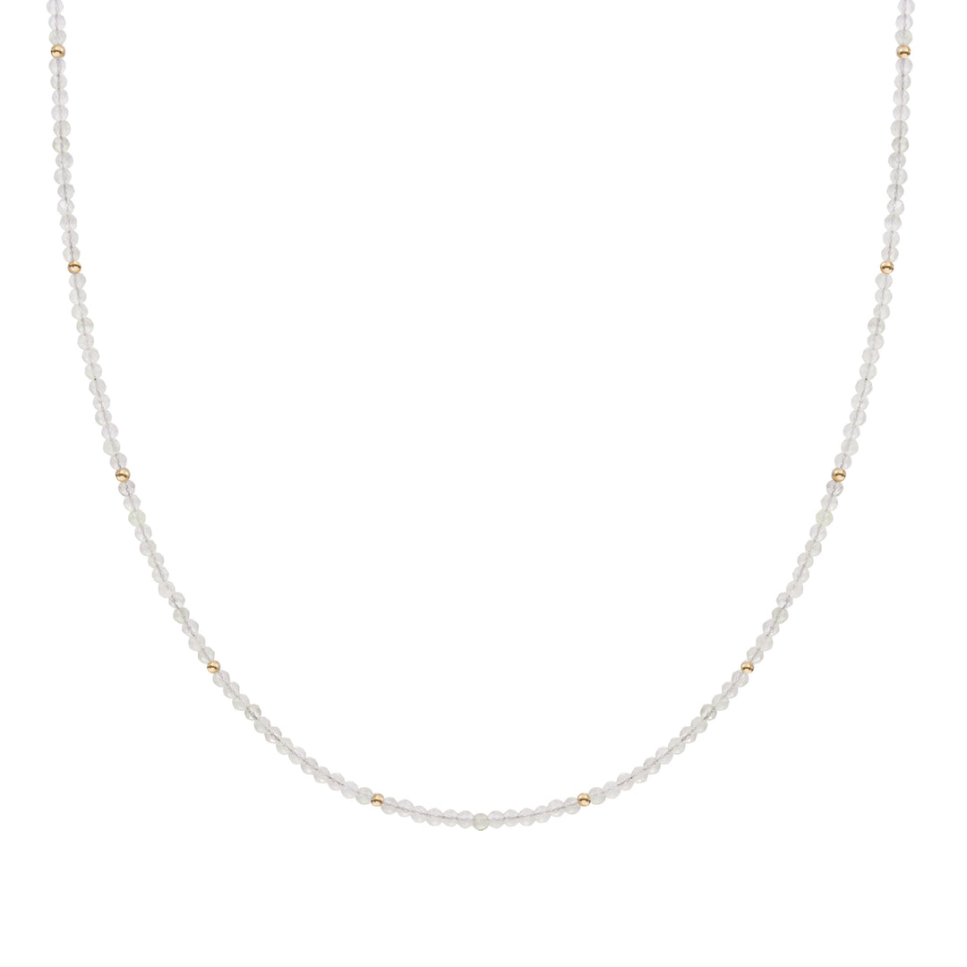 Moonstone Beaded Chain 2mm Gold Plated