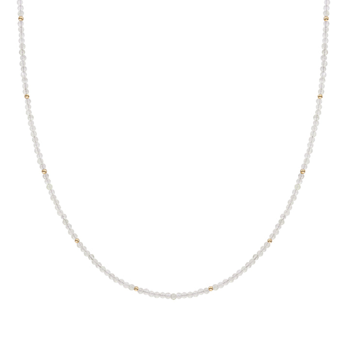 Moonstone Beaded Chain 2mm Gold Plated
