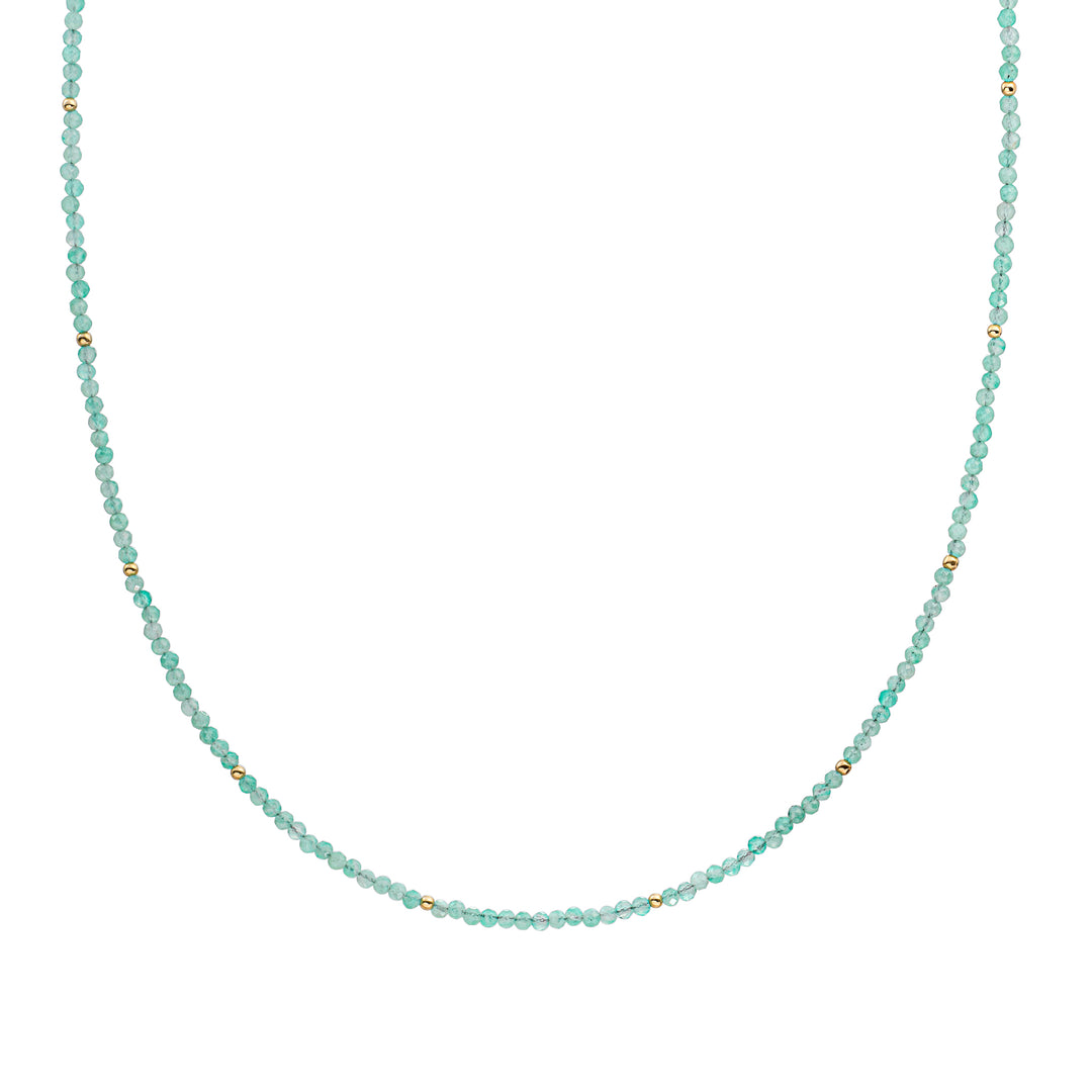 Rich Green Amazonite Beaded Chain 2mm Gold Plated