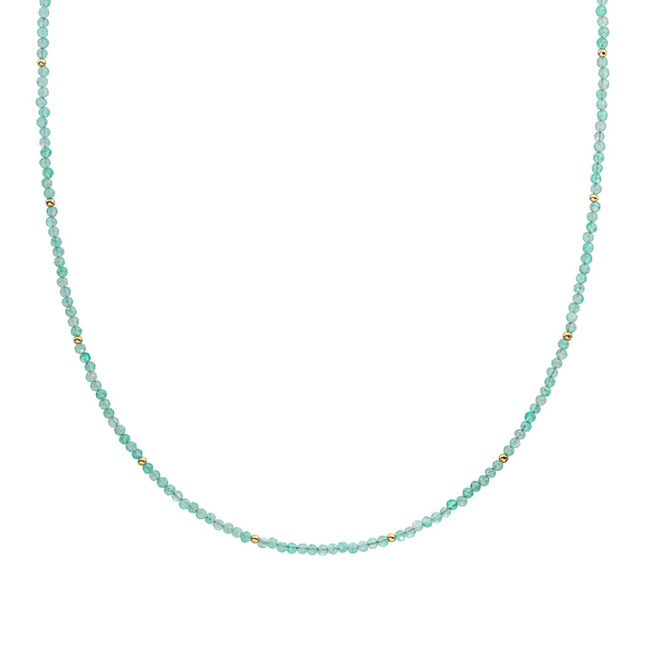 Rich Green Amazonite Beaded Chain 2mm Gold Plated