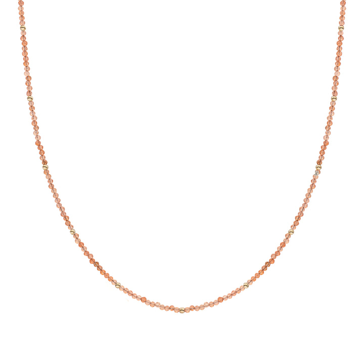 Sunstone Beaded chain 2mm Gold Plated