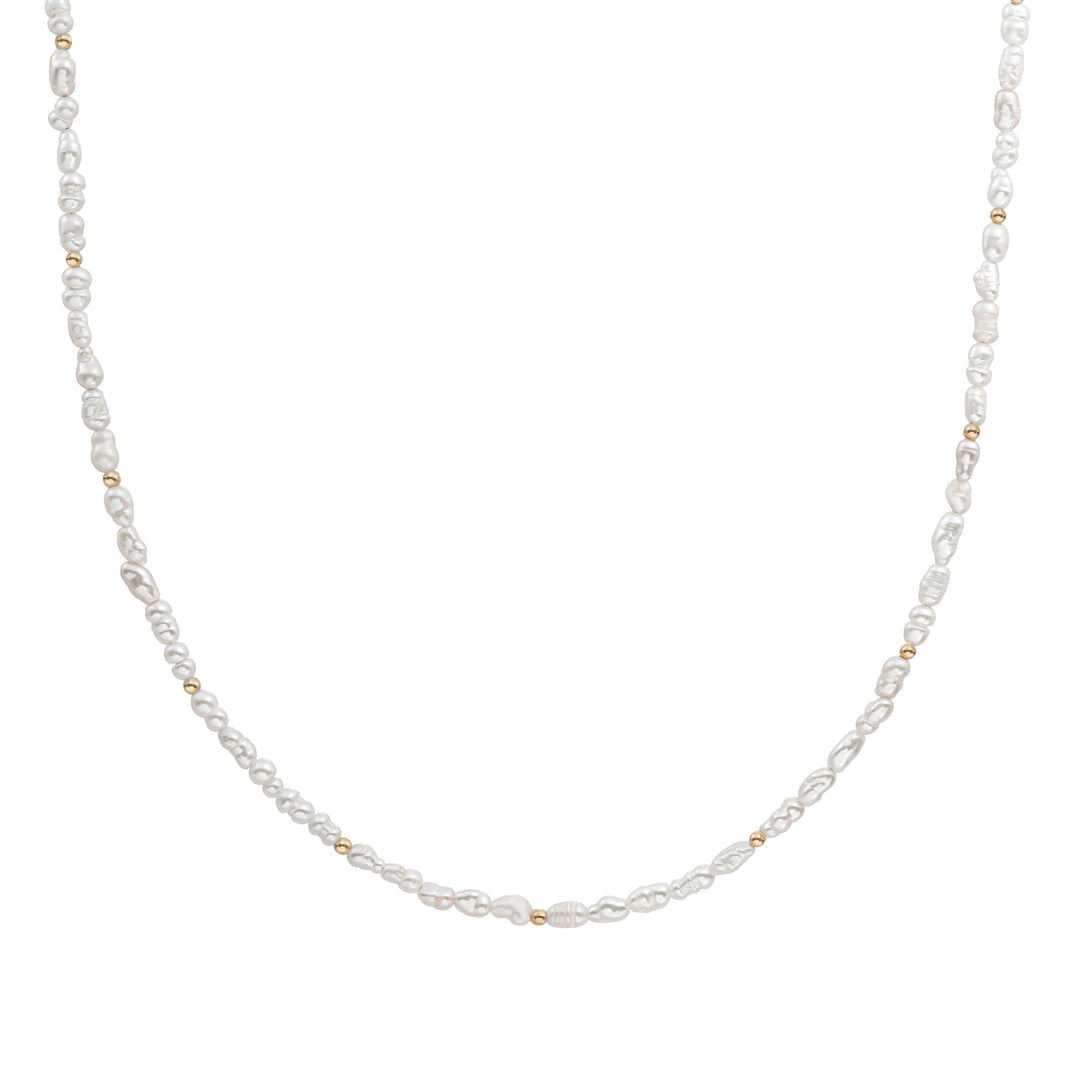 Pearl bead chain 2mm Gold Plated