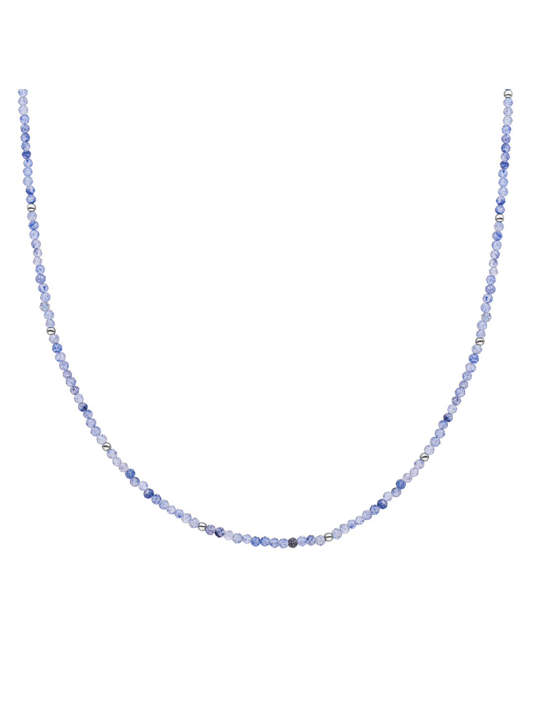 Blue Aventurine Kralenketting 2mm Zilver