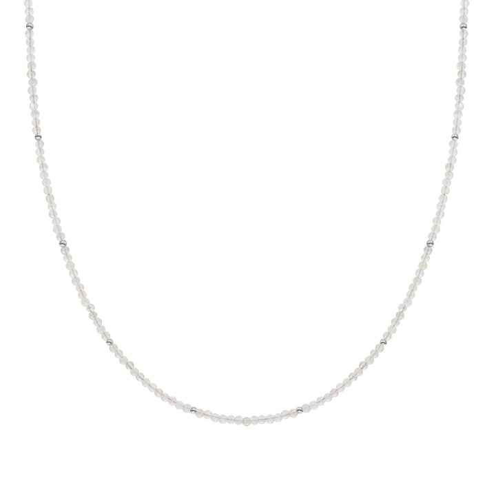 Moonstone Beaded Chain 2mm Silver