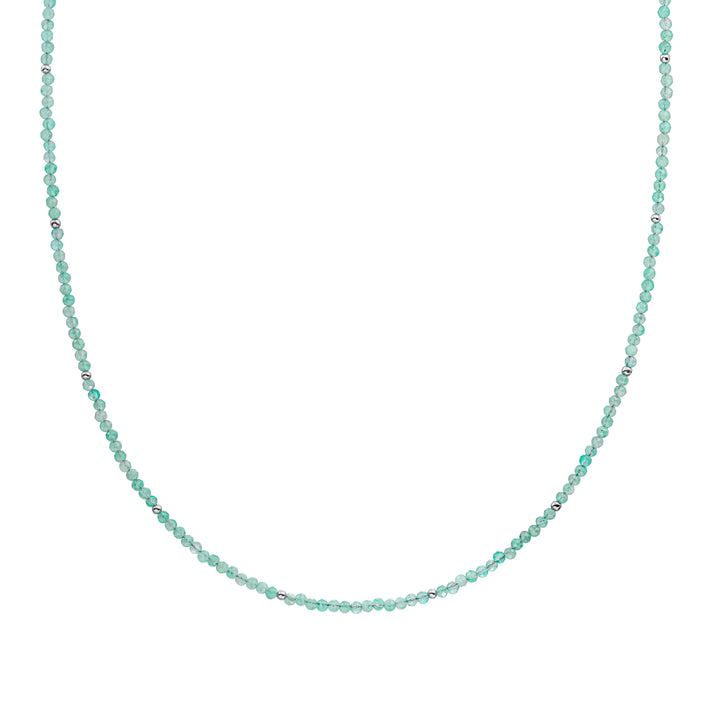 Rich Green Amazonite Beaded Chain 2mm Silver