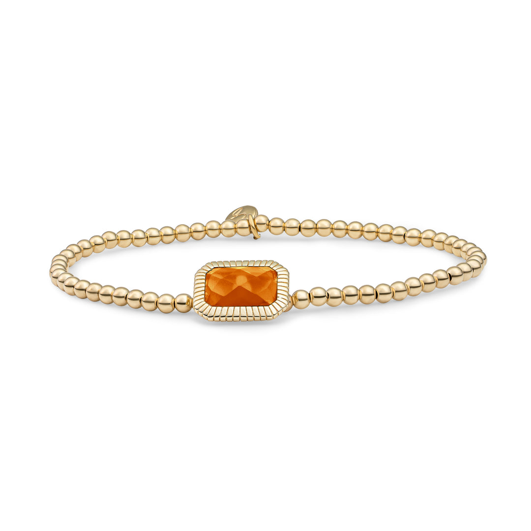 edelsteen armband voor dames met gouden kralen #kleur_goud
