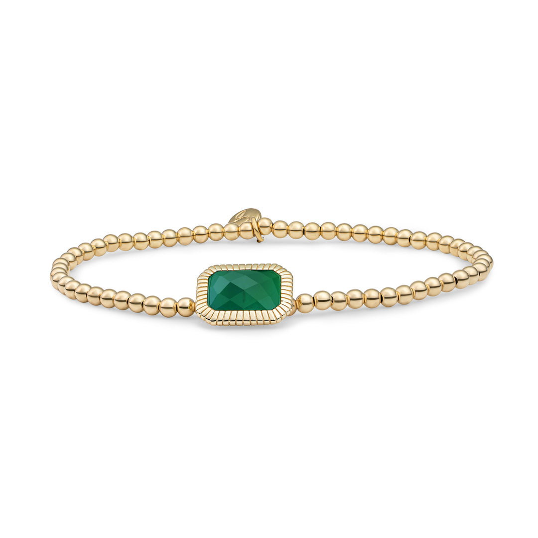 Groene Onyx Kralen Armband voor Vrouwen #kleur_goud