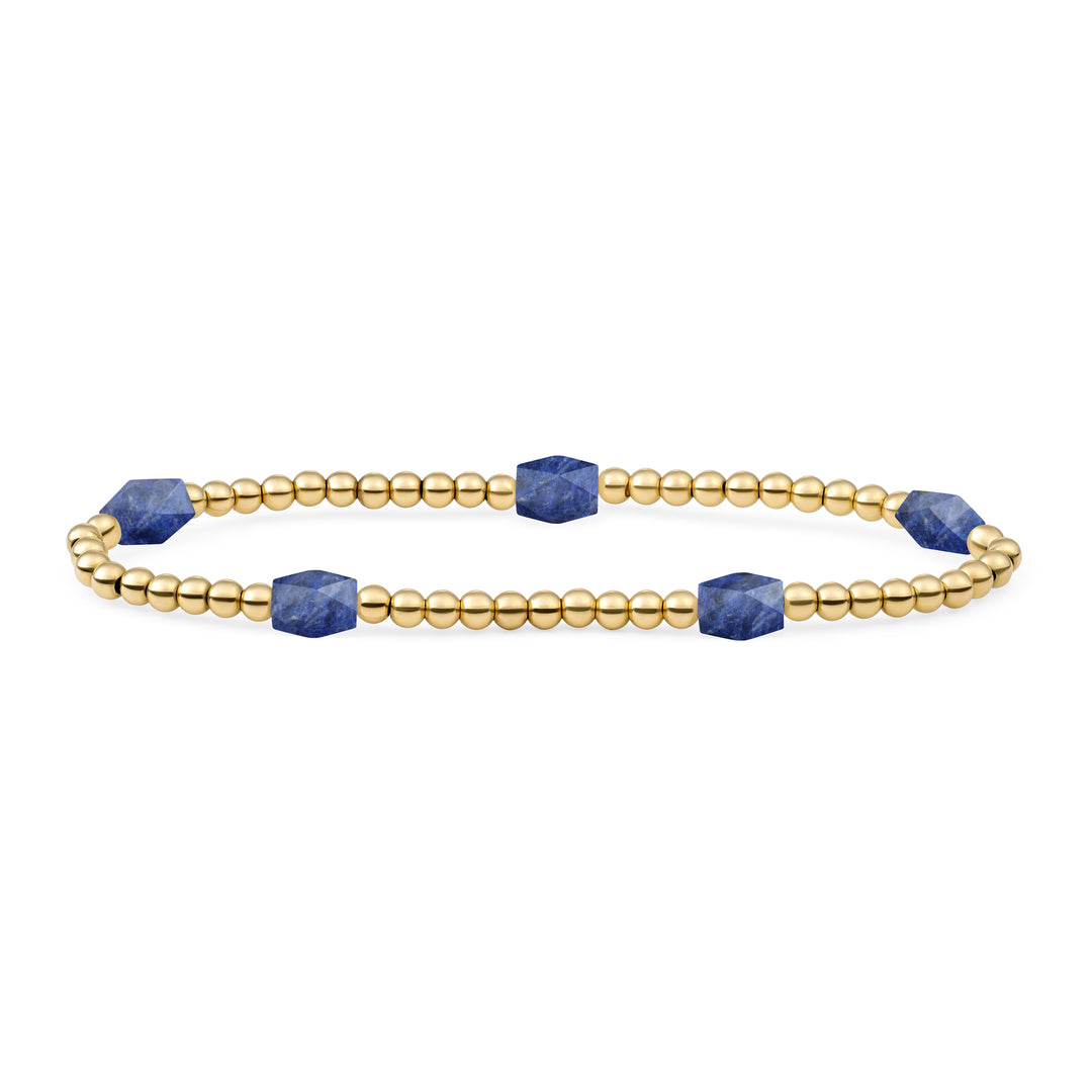 Gouden armband met edelsteen kralen voor dames #kleur_goud