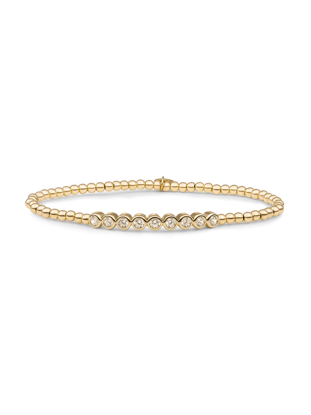 White Flame, CZ Tube Bracelet | Goudkleurig