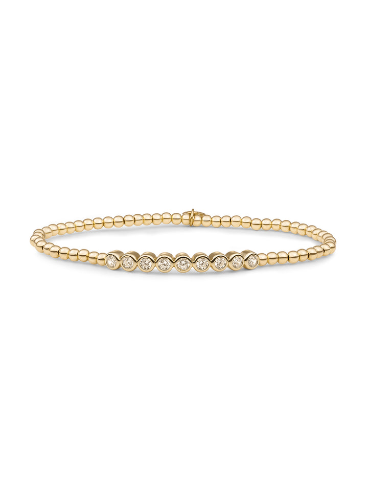 White Flame, CZ Tube Bracelet | Goudkleurig