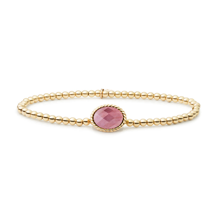 Pink Rhodonite gedraaide Armband van Sparkling #kleur_goud