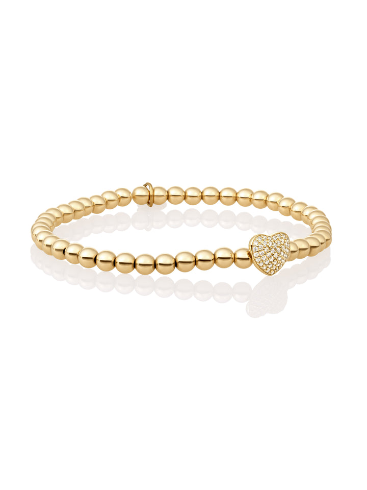 Heart Disc CZ Bracelet