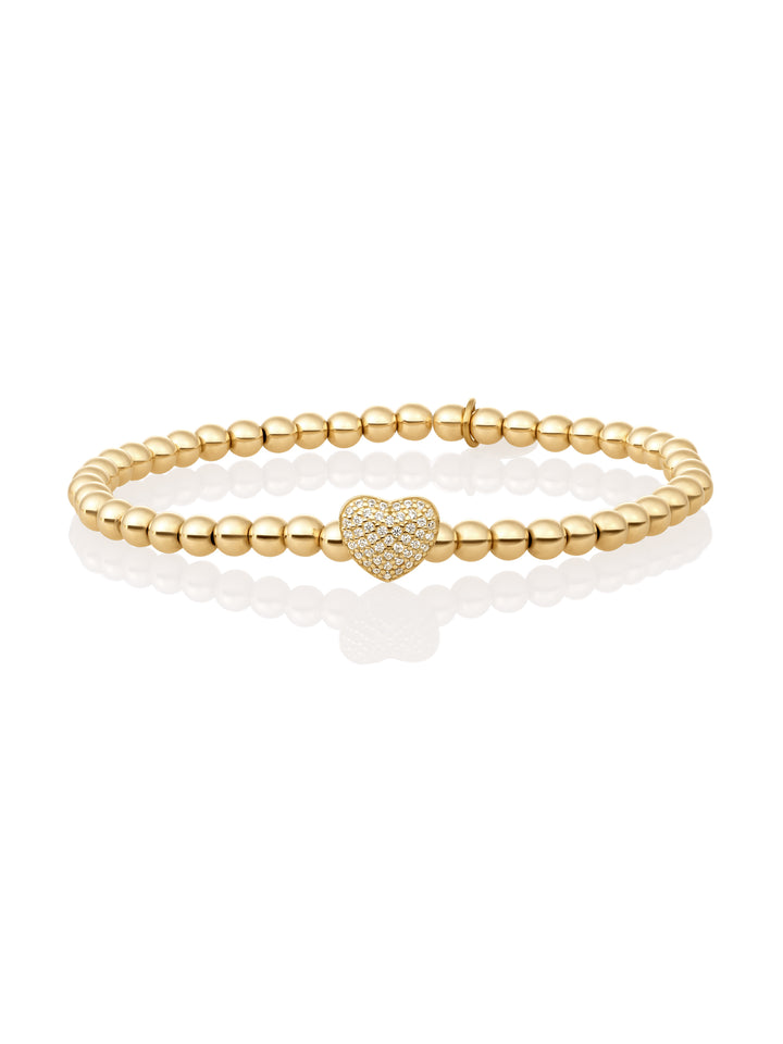 Heart Disc CZ Bracelet