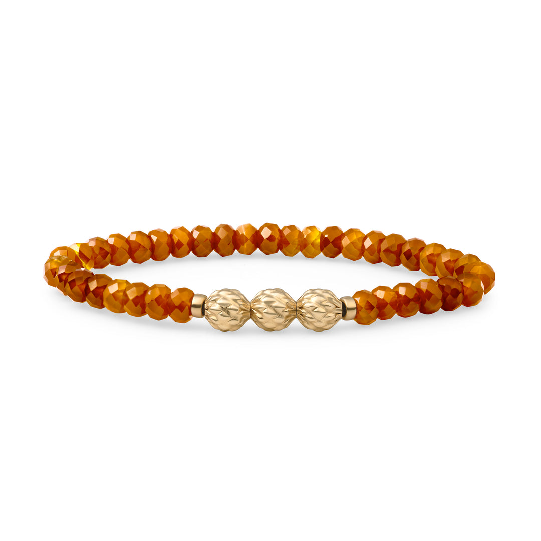 Gemstone Armband met Fuse Citrine Quartz Beads #kleur_goud