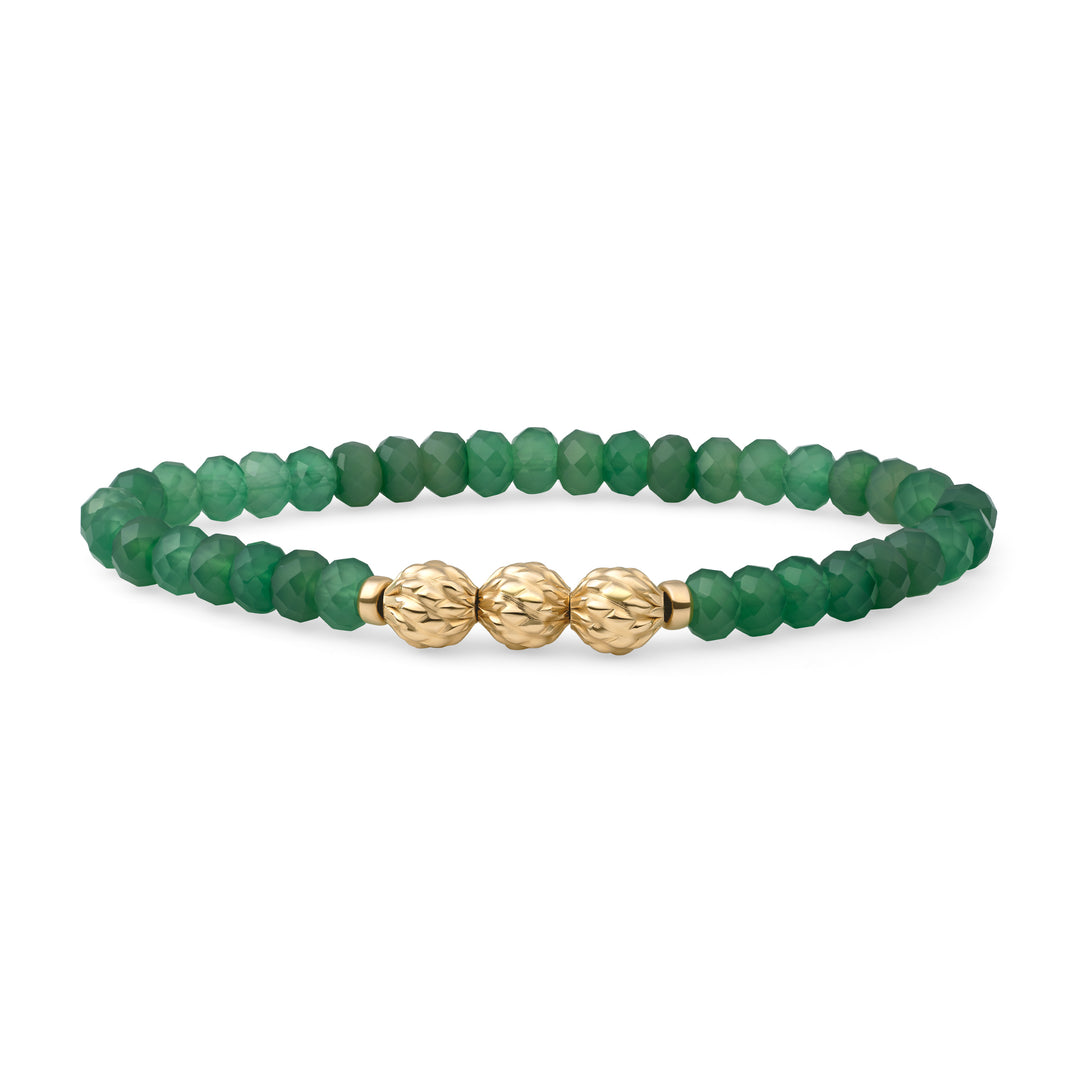 Green Onyx Edelsteen Dames Armband Fuse #kleur_goud