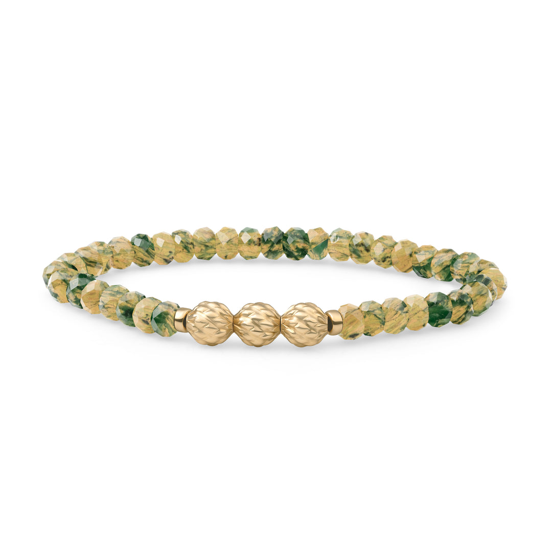 Ya'an green jade fuse beads bracelet