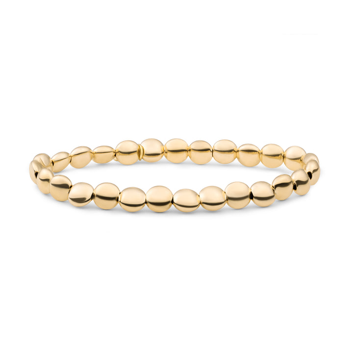 Flat Beads Bracelet | Gold Plated