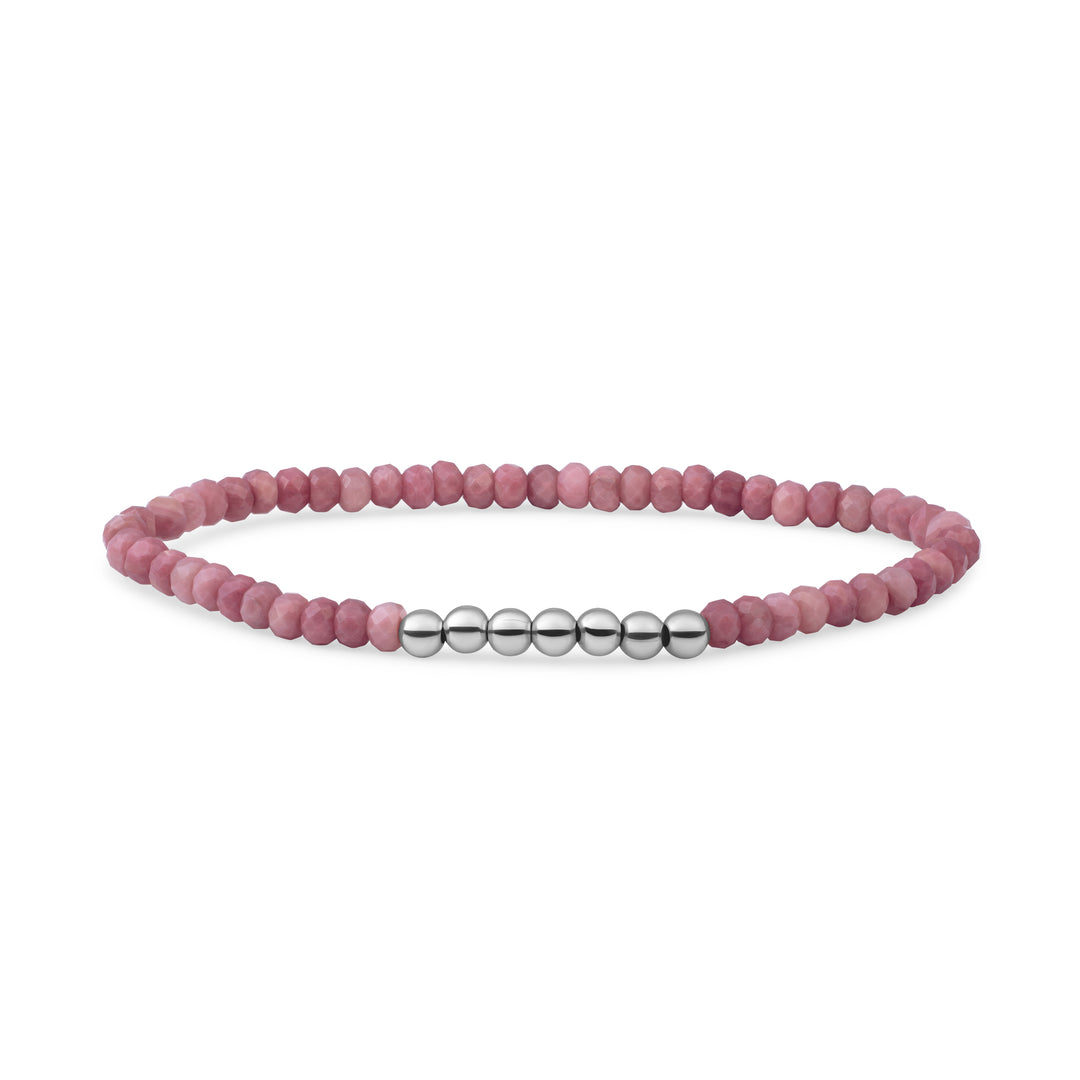 Armband met Edelsteen Pink Rhodonite Reverse Universe #kleur_zilver