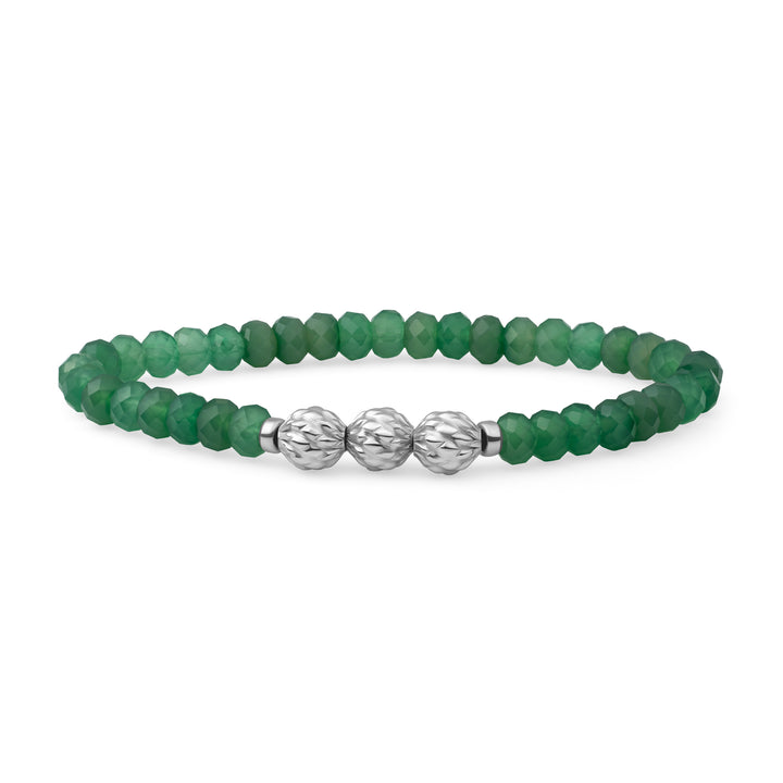 Armband Edelsteen Green Onyx Fuse van Sparkling jewels #kleur_zilver