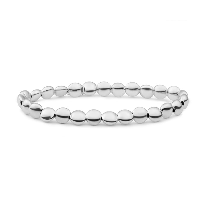 Plat Beads Bracelet | Argent