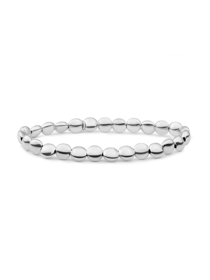 Flat Beads armband | Zilver