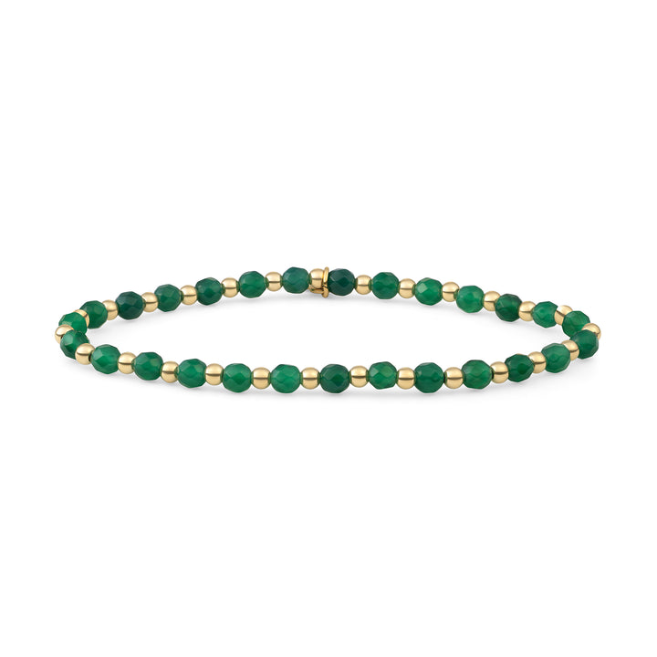 armband met edelsteen van groene onyx #kleur_goud