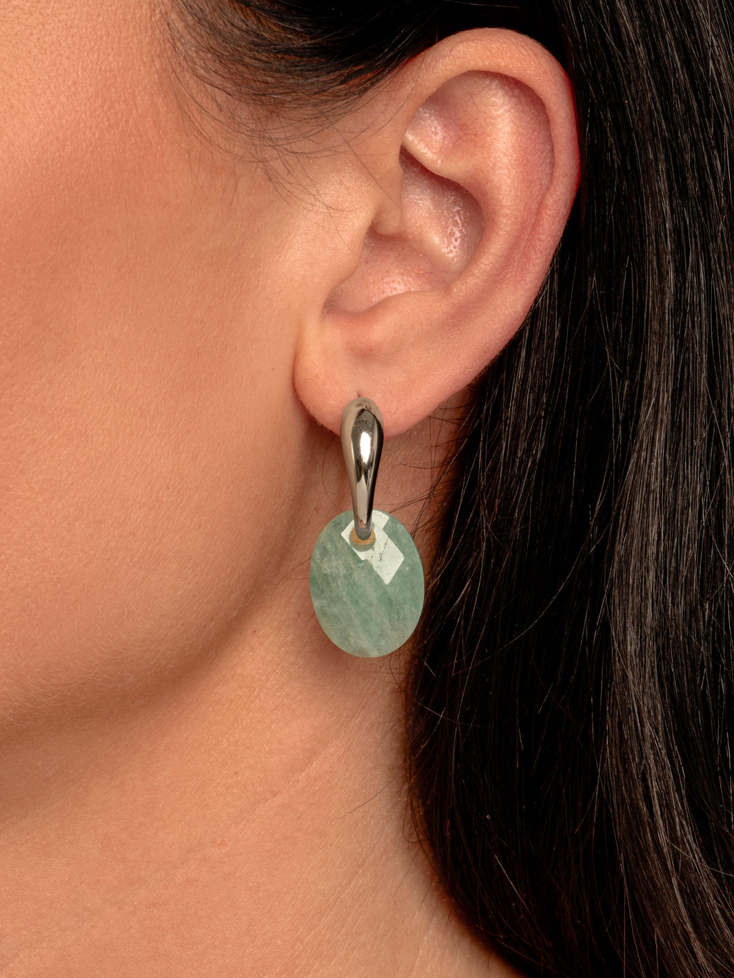 Rich Green Amazonite Medium Oval Earring Gemstones