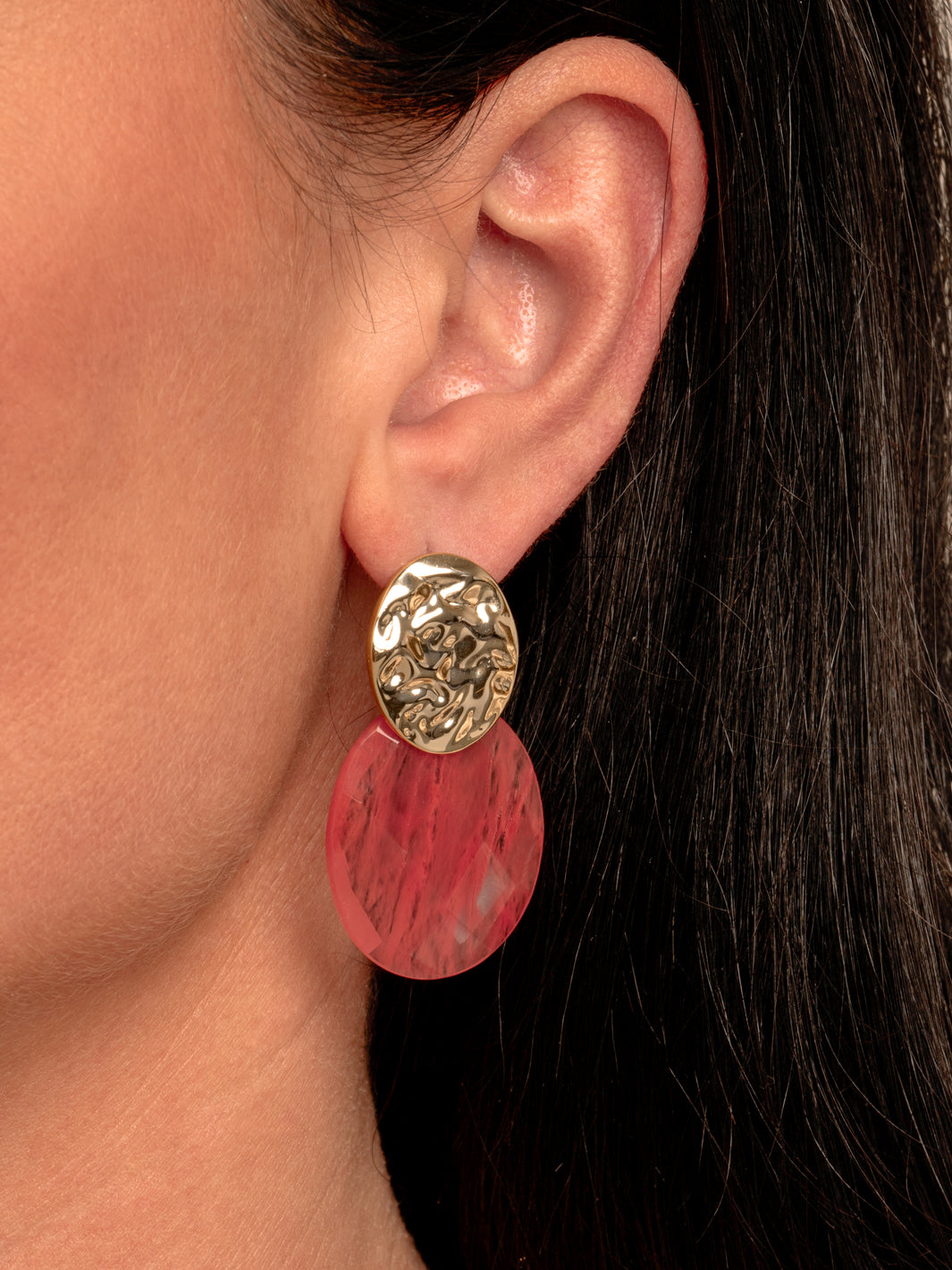 Cherry Quartz Large Oval Earring Gemstones