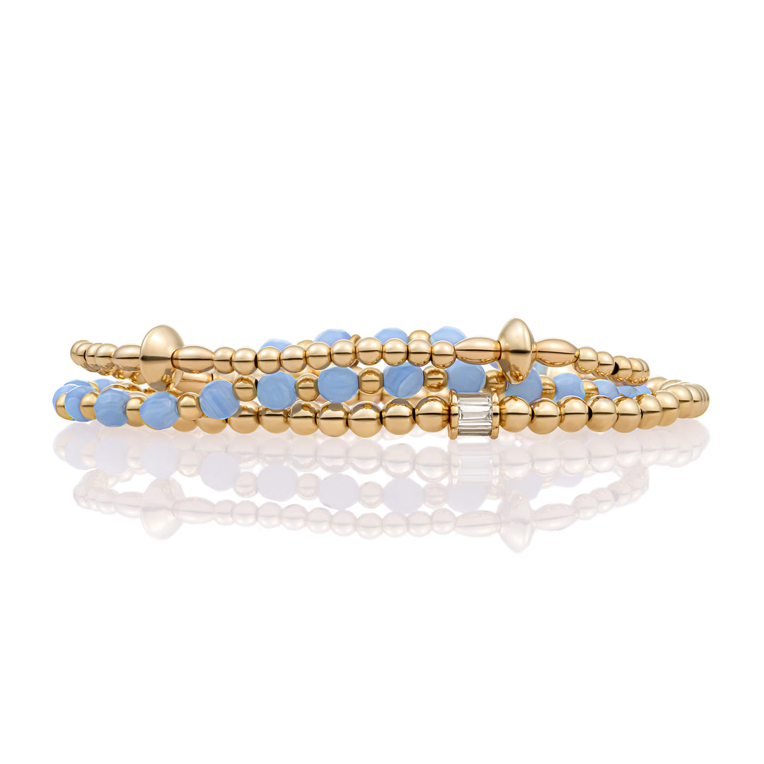 gouden armbanden set voor vrouwen van Sparkling Jewels met edelstenen