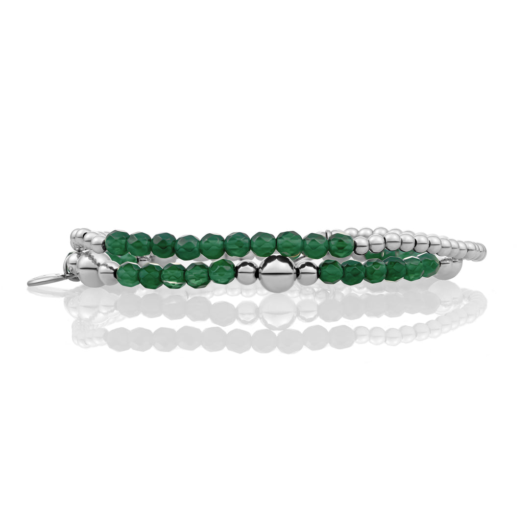 zilveren armband met groene onyx edelsteen