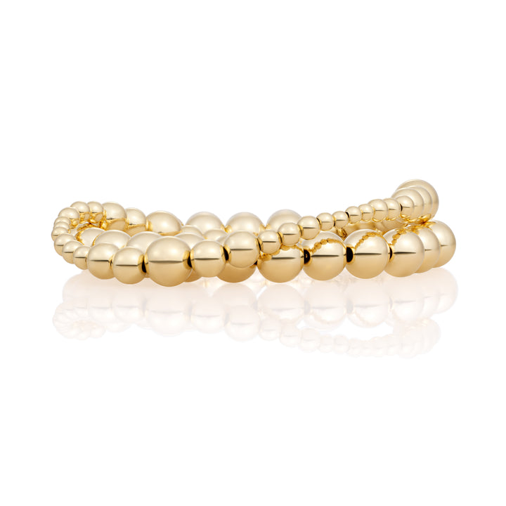 Essentials Saturn Wave Mix Bracelets Stack | Gold Plated