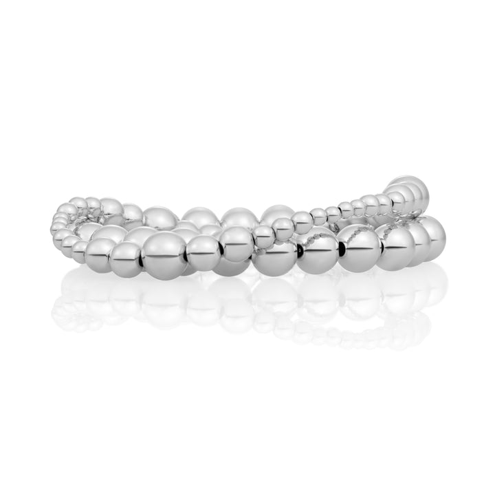 Essentials Saturn Wave Mix Armbanden Stack | Zilver