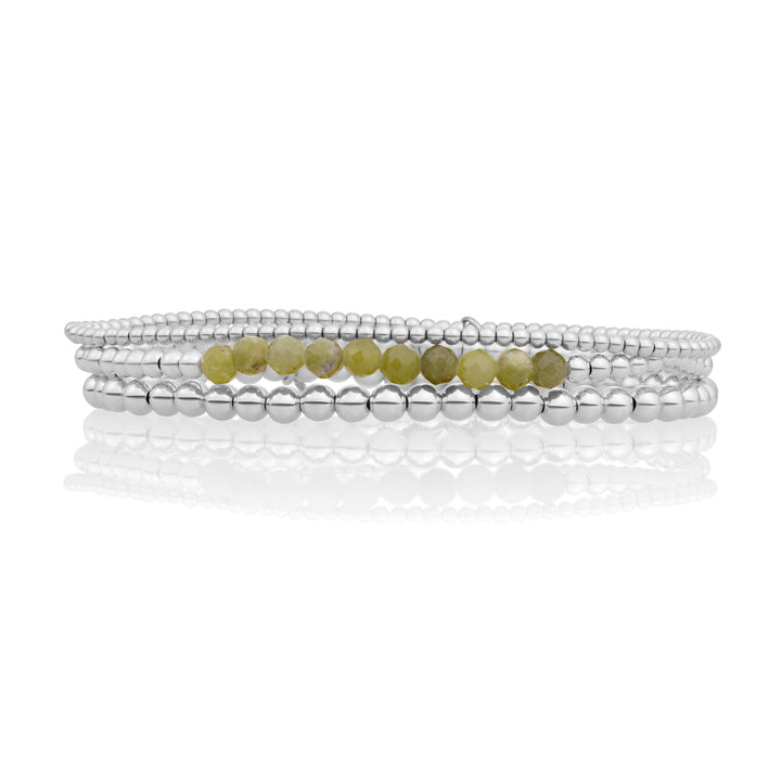 Southern Jade Univers des bracelets Saturne Stack | Argent