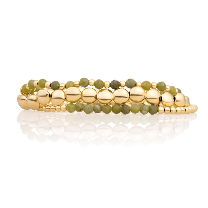 Southern Jade Interstellar Universe Bracelets Stack | Gold -gelenkt