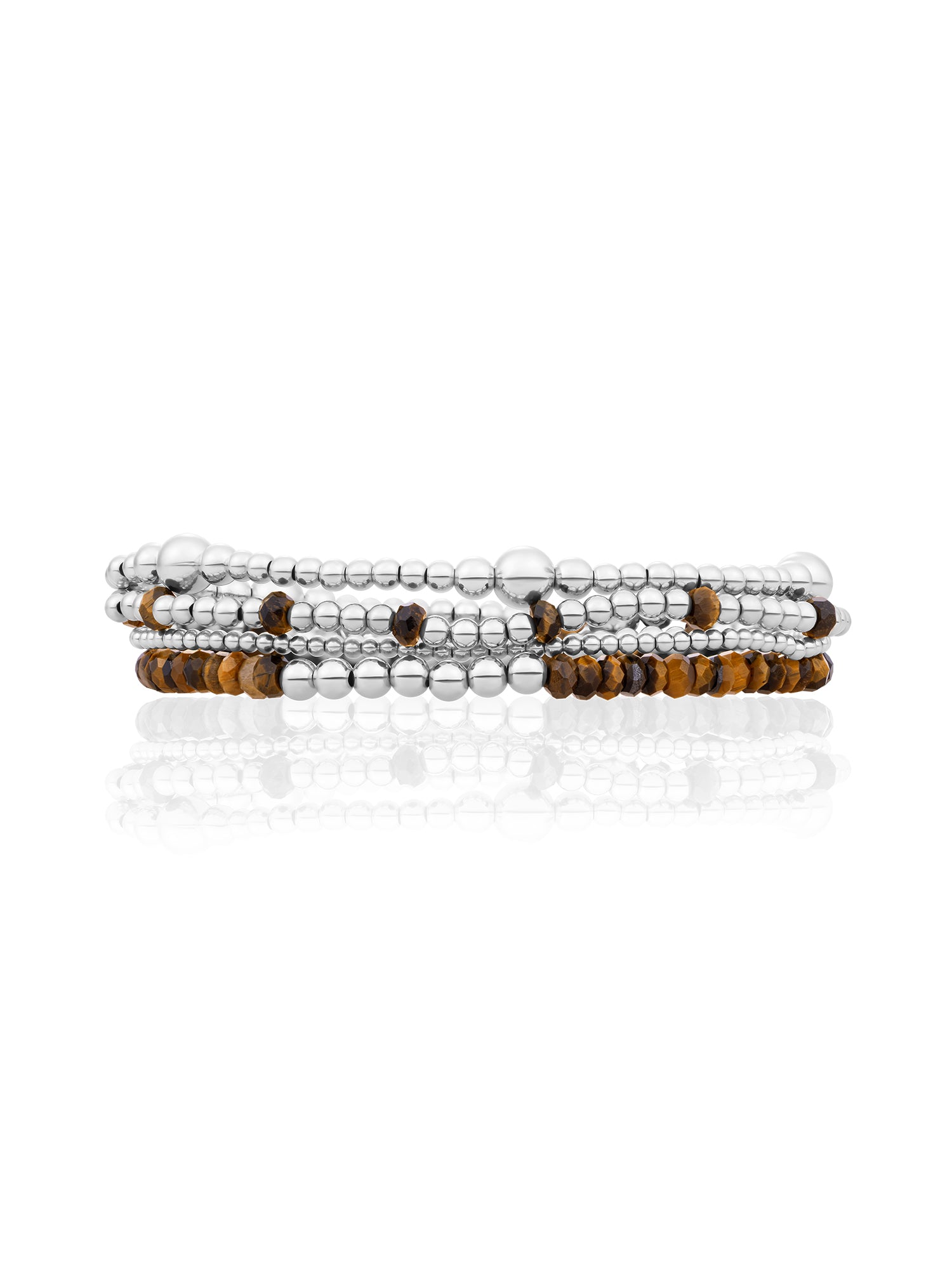 Tiger Eye Reverse Universe Bold Mix Armbanden Stack Zilver