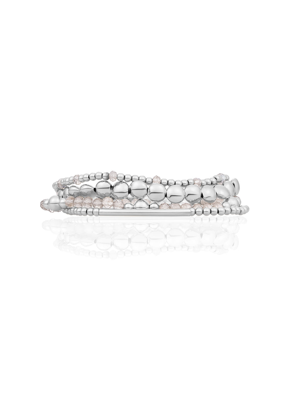 Labradorite Tube Bold Mix Armbanden Stack Zilver