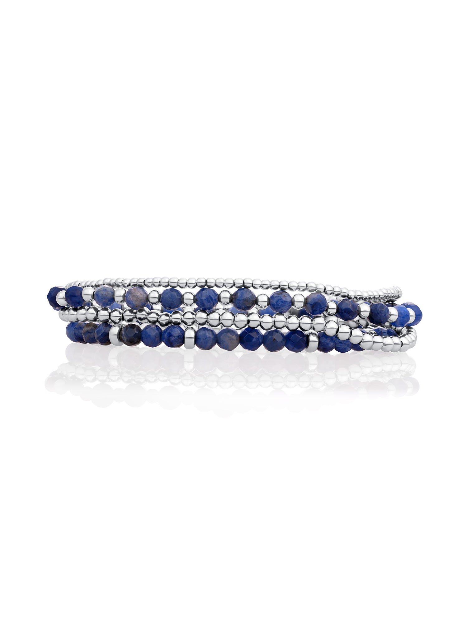 Sodalite Roundel Interstellar Armbanden Stack Zilver