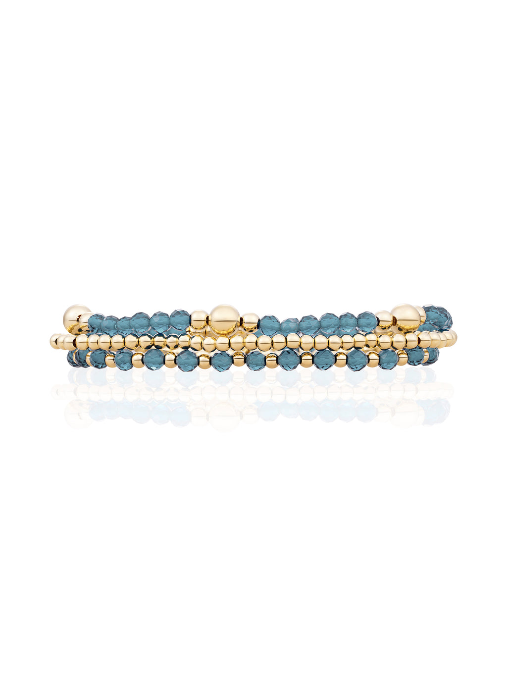 Ocean Topaz Quartz Interstellar Saturn Armbanden Stack Goud Kleurig