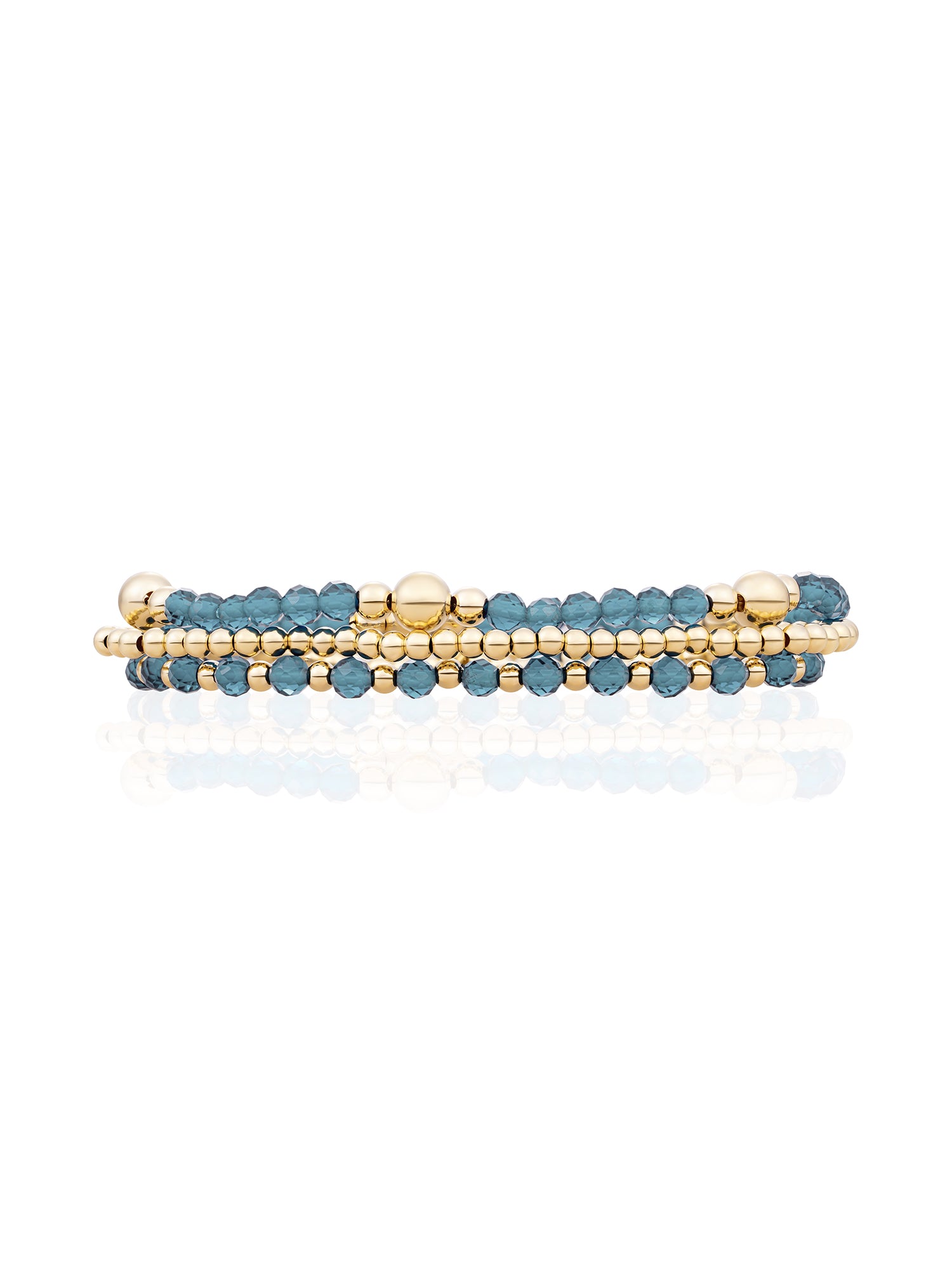 Ocean Topaz Quartz Interstellar Saturn Armbanden Stack Goud Kleurig