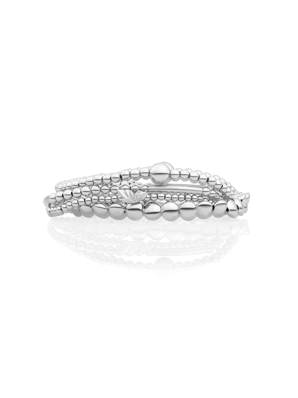 Botanic Bubble Beads Core Armbanden Set Zilver - Sets