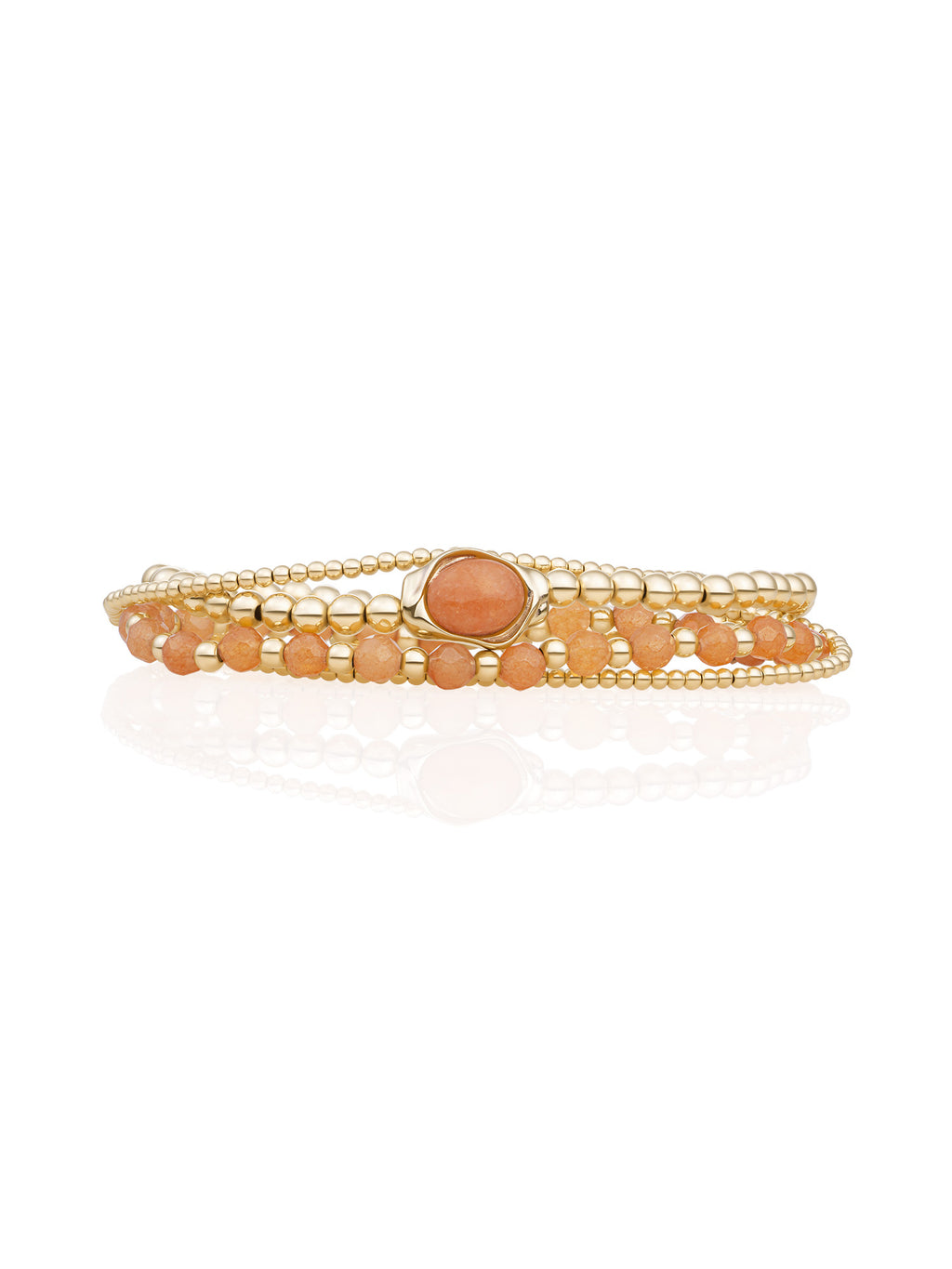 Red Aventurine Flow Saturn Armbanden Set Goud - Sets