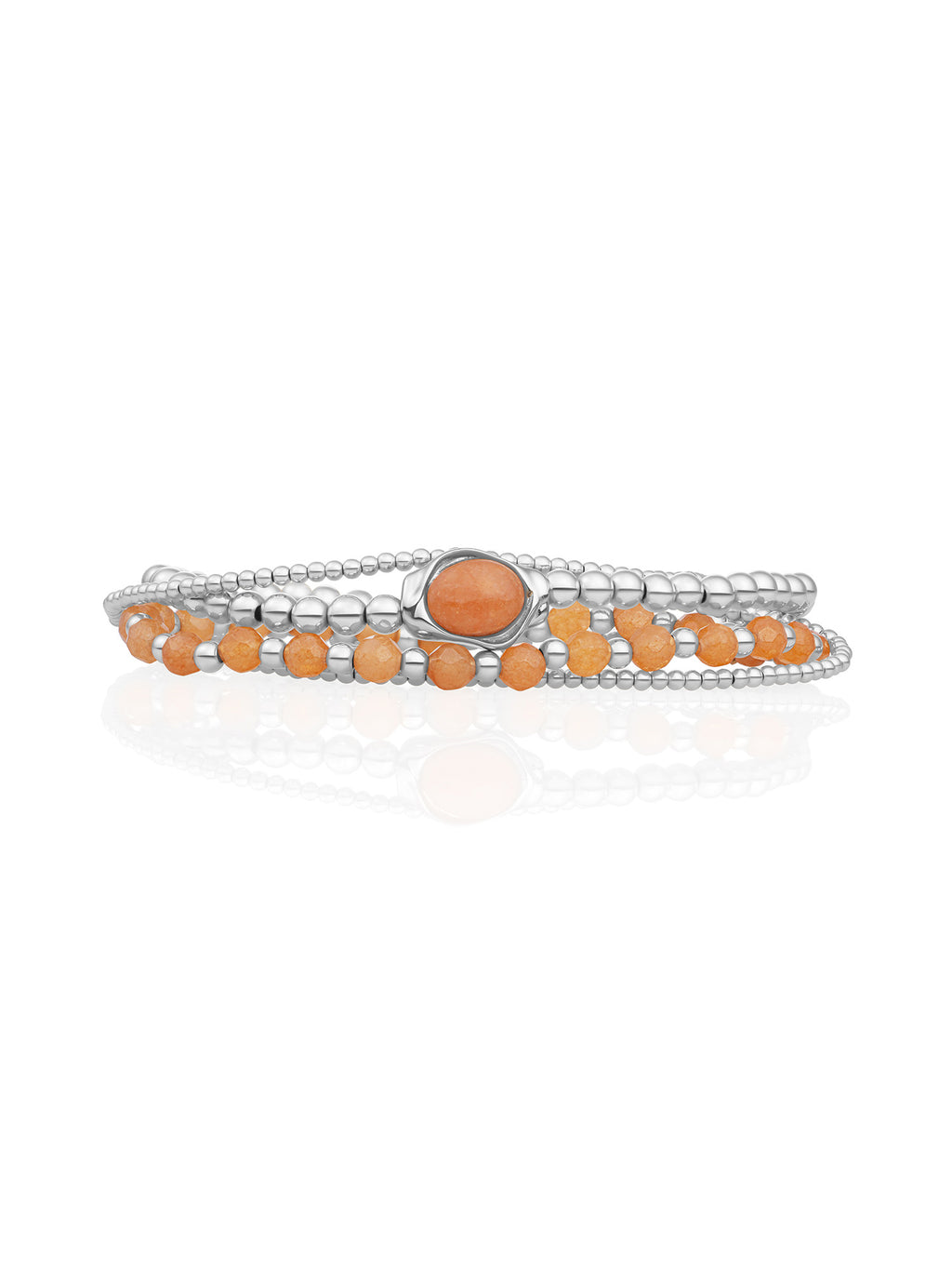 Red Aventurine Flow Saturn Armbanden Set Zilver - Sets