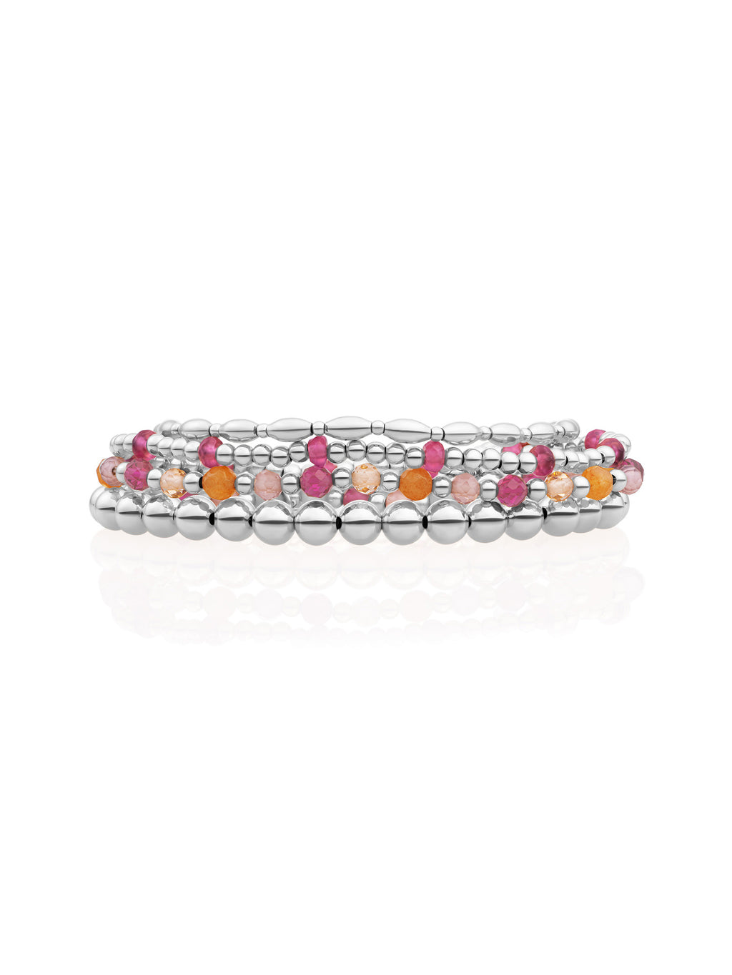 Candy Jade Multi Gem Armbanden Set Zilver - Sets