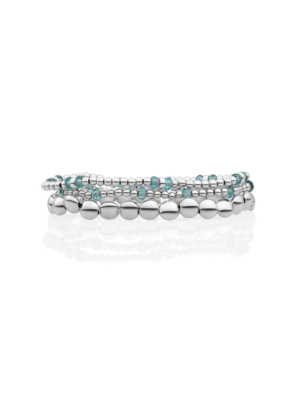 Turquoise Quartz Roundel Mix Armbanden Set Zilver - Sets