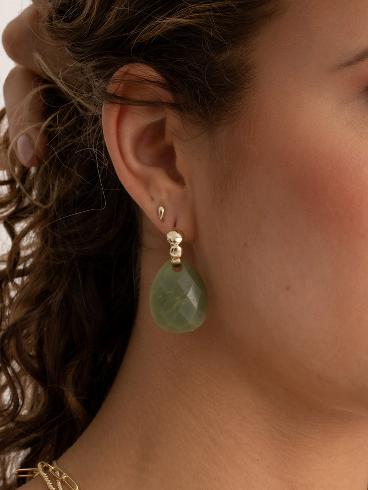 Southern jade afterglow earring precious stones