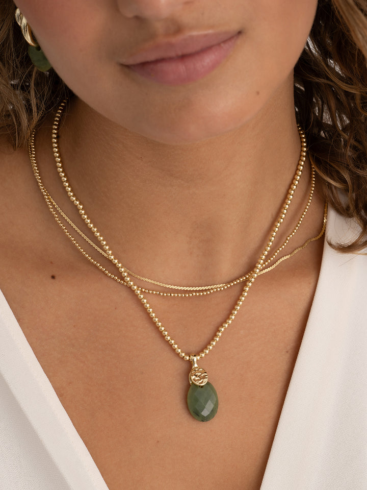 Southern Jade Collier ovale moyen Pierre fine