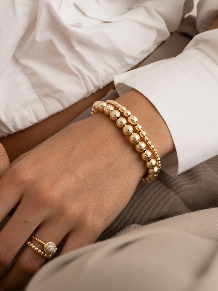 Wave Mix Armband | Gold -gelenkt