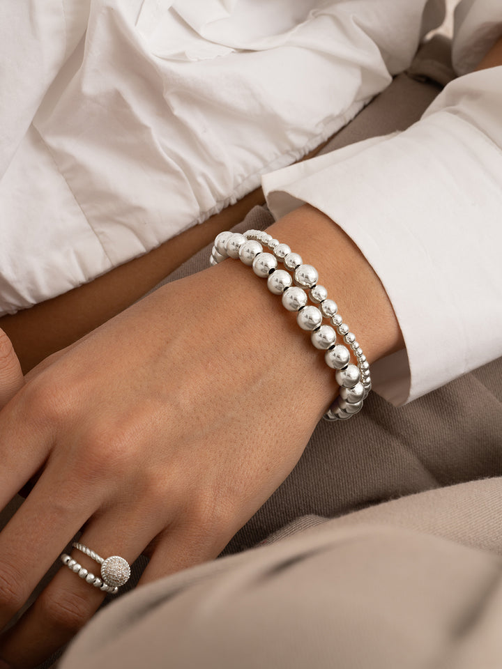 Bracelet de perle Saturne 8 mm | Argent